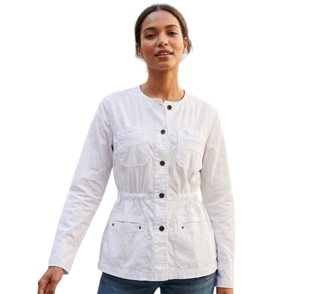 Marrakech Anthropologie Lightweight Cotton Blend Button Front Jacket White Small